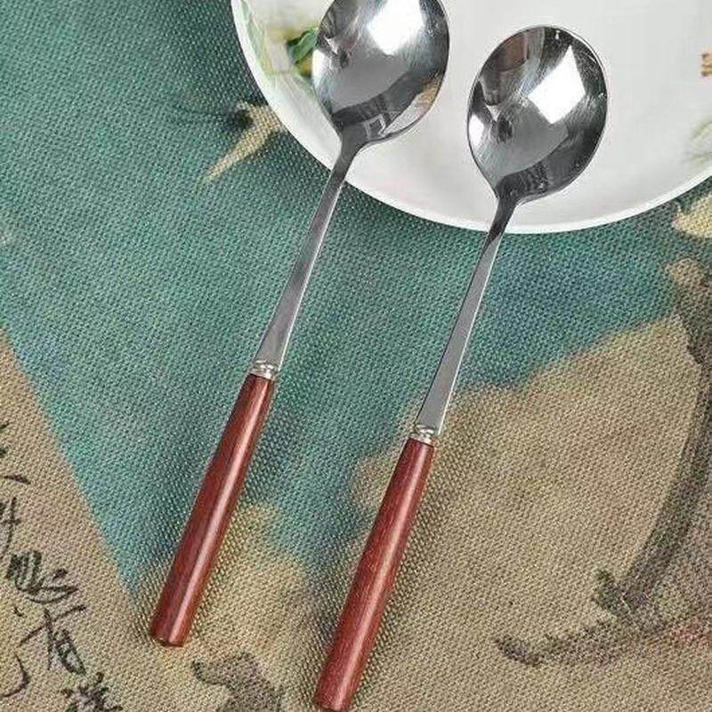 热销携带方便餐具四件套筷子勺子成双对家用外出小叶紫檀送礼佳品