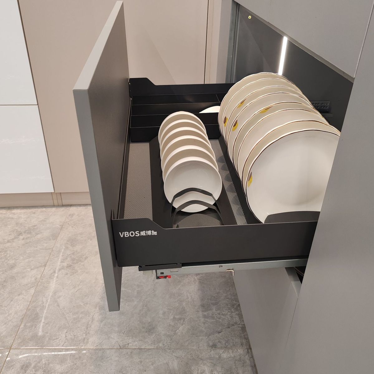 厨房拉篮钣橱柜金双层抽屉式收纳碗碟橱柜置物架