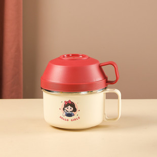 1s2j快餐杯304不锈钢泡面碗带盖饭盒小学生宿舍上班族食堂打