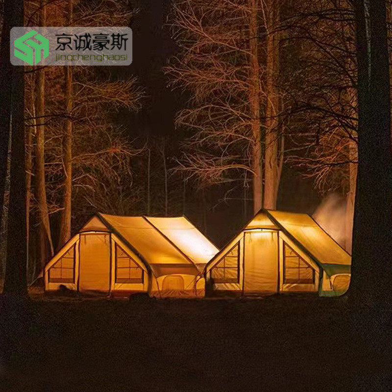 棉布充气帐篷户外旅游野营一体式充气房子防雨免搭建房型露营帐篷