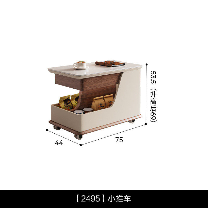 狄极简客厅边几可移动沙发边桌意式普床头桌边柜小推车茶几置物架