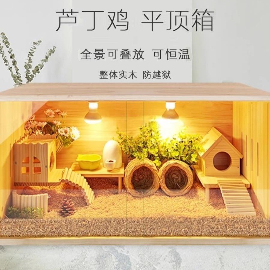 芦丁鸡宠物饲养箱推拉门全套恒温育雏家用专用全景卢丁鸡养箱笼子