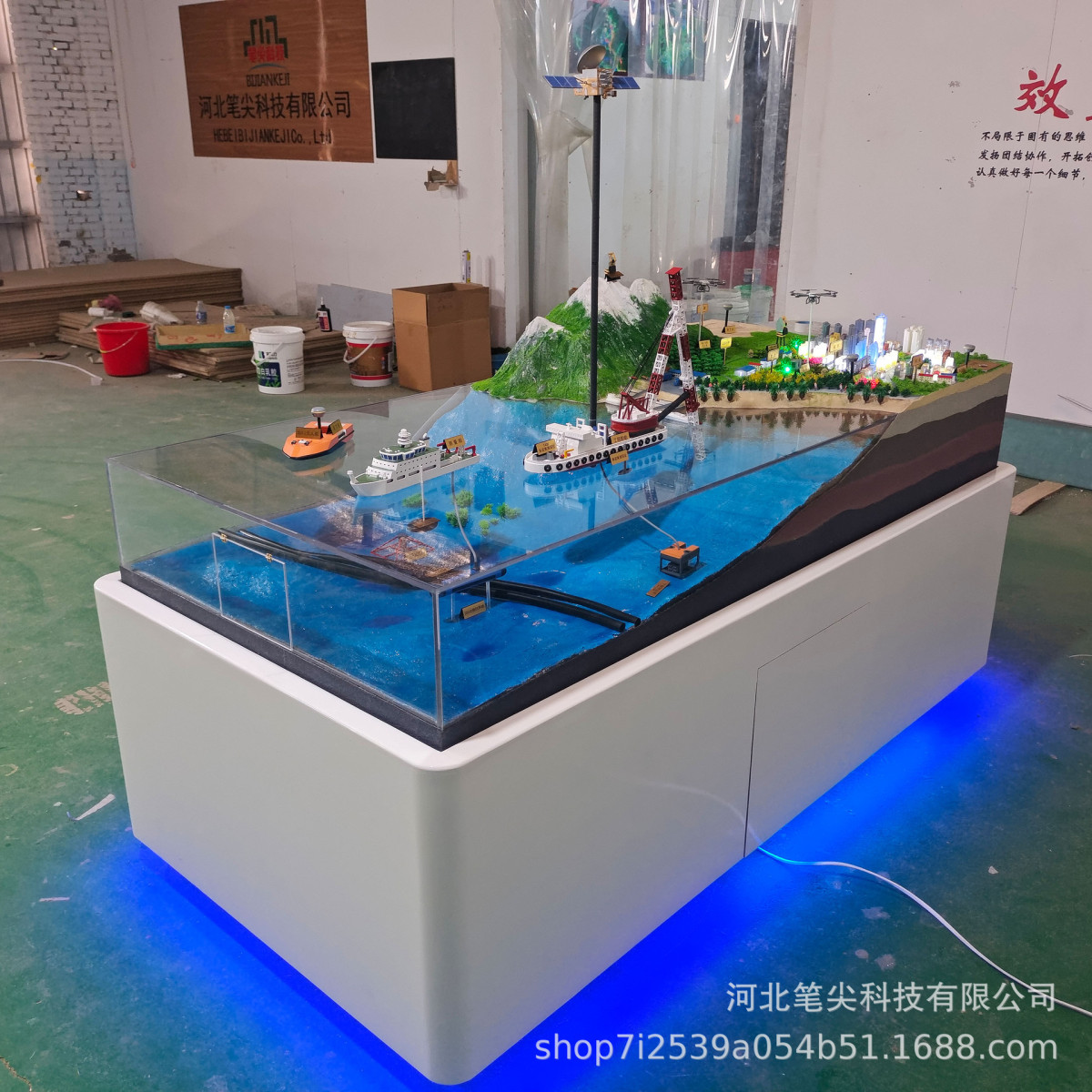 沙盘模型地形地貌城市规划机械动态工业园区新能源场景售楼指挥