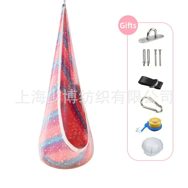 热销布袋秋千吊椅儿童秋千茧袋法兰绒夜光秋千吊椅
