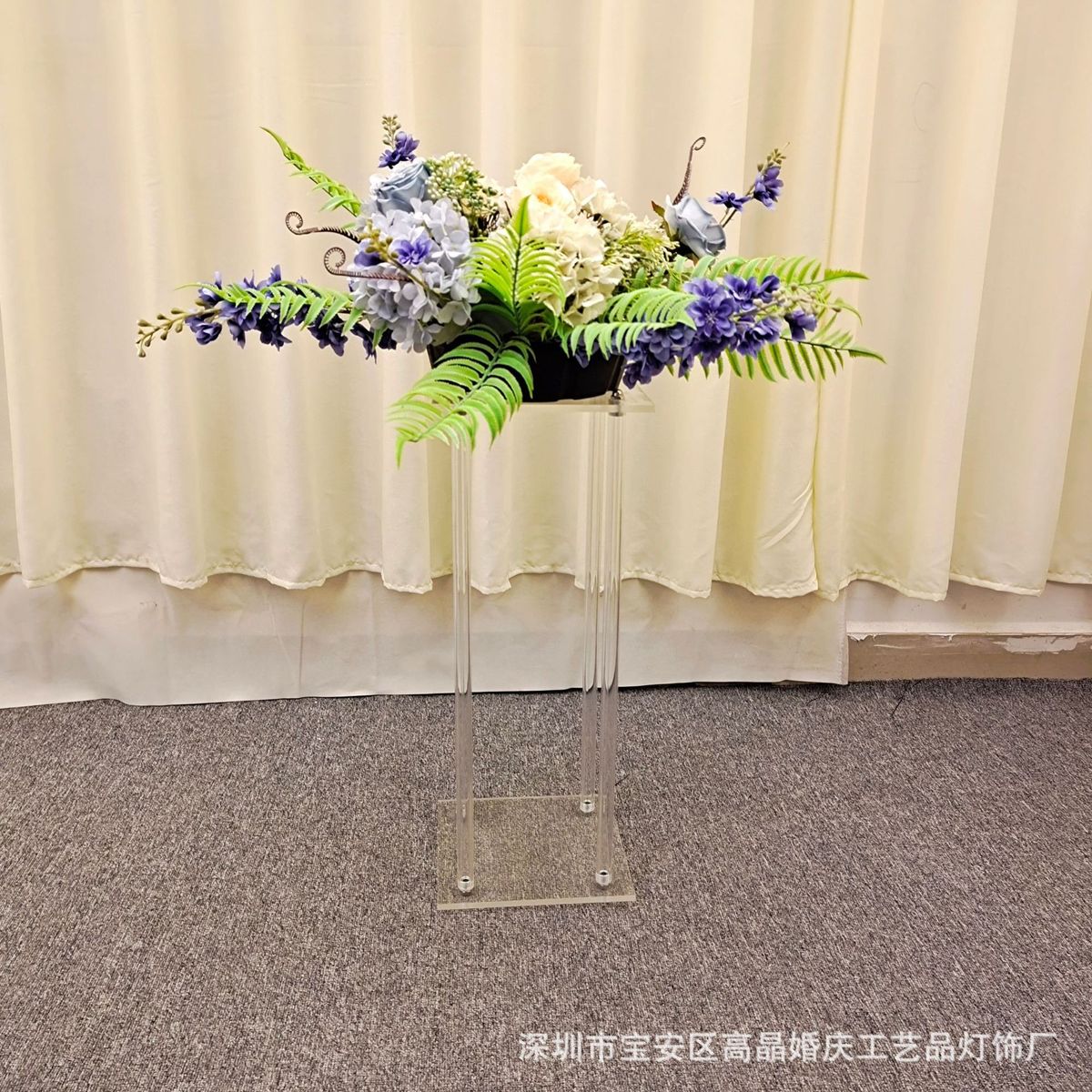 新款婚庆道具亚克力透明立柱方架场地布置摆件酒店主桌花架舞台