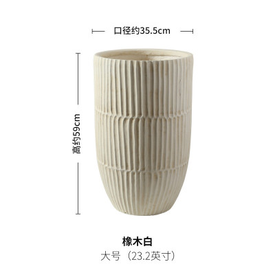 北欧家居装饰花盆59cm酒店大号氧化镁绿植花盆高咖啡厅落地式摆件