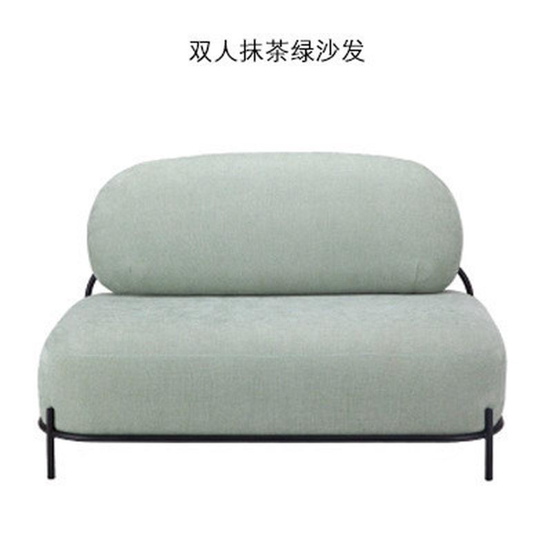 北欧轻奢客厅布艺沙发茶几小户型鹅软石软垫沙发创意脚踏沙发凳
