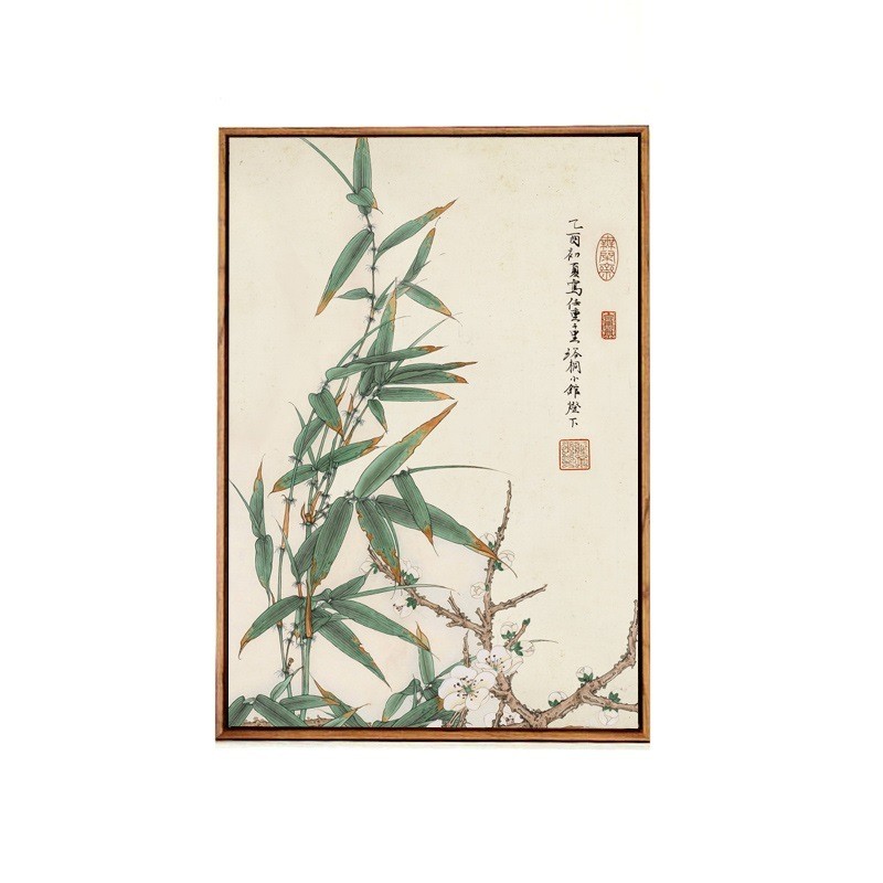 梅兰竹菊新中式现代装饰画客厅沙发背景墙面四联挂画书房茶室壁画