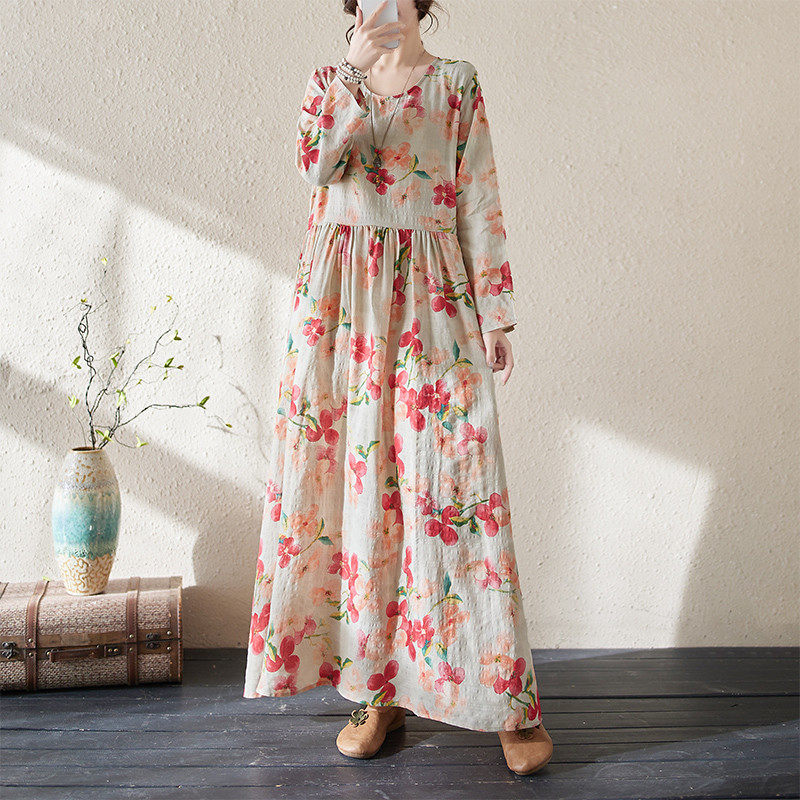 折扣早春新款花色度假风旅游圆领遮肉粉色花,女装/女士精品,连衣裙,淘宝优惠券,粉丝福利购,淘宝优惠卷