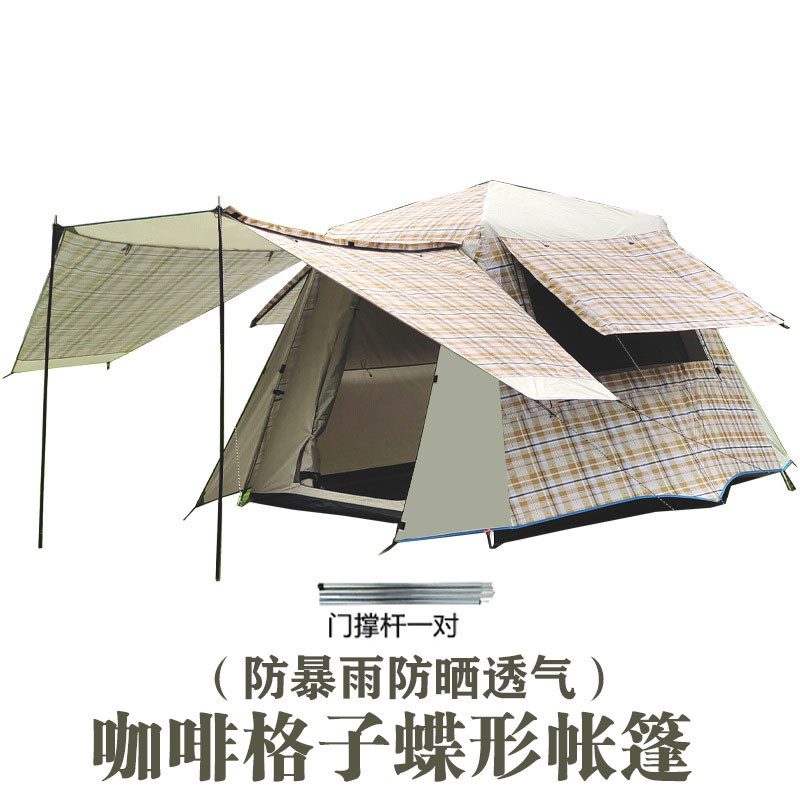 户外帐篷全自动速开露营双层加厚防暴雨防晒3-4人野营帐篷户外帐