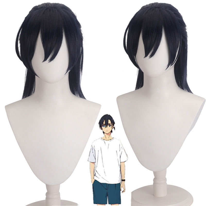 夏日重现/时光男主网代慎平cos假发扎代慎平黑色半网