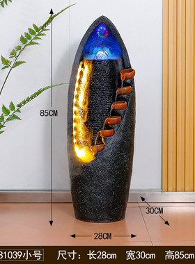 现代简约水景客厅卧室家居装饰景观欧式流水摆件加湿器落地循环水