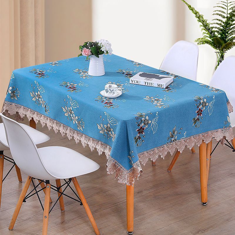 长方形客厅茶几布现代简约蕾丝桌布欧式桌布奢华家用餐桌桌布