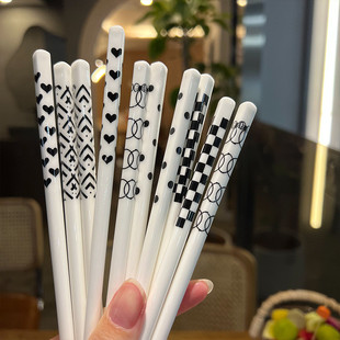 家用一人一筷五双装 ALJ6 赫本风 老板娘自留款 耐高温陶瓷 漂亮