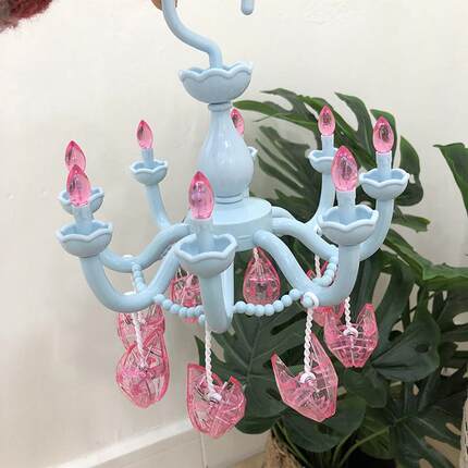 vhm7ins日系公主复古水晶吊灯造型晾衣架少女心可爱房装饰架晾衣