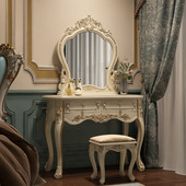 网红化妆桌欧式 梳妆台卧室ins多功能公主梳妆桌收纳柜一体小户型