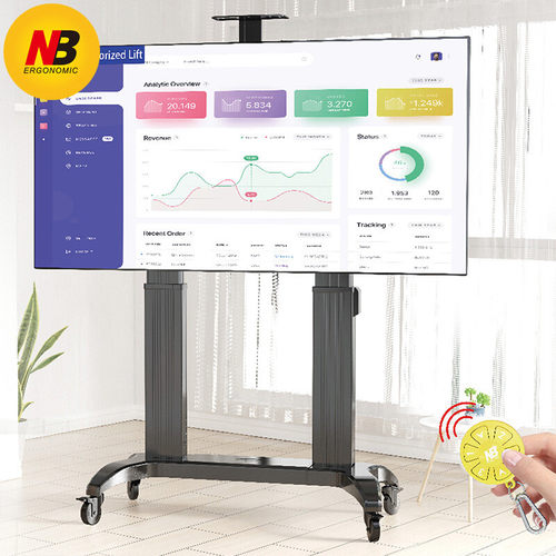 热销nb tw100(75-110英寸)电动遥控电视支架触摸一体机推车可移动