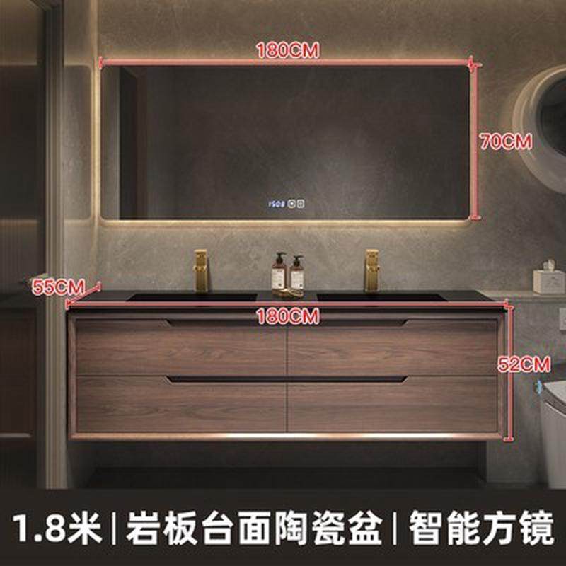 新中式浴室柜别墅新中式橡木公馆风组合轻奢家用双人洗漱酒店,家装主材,浴室柜组合,淘宝优惠券,粉丝福利购,淘宝优惠卷