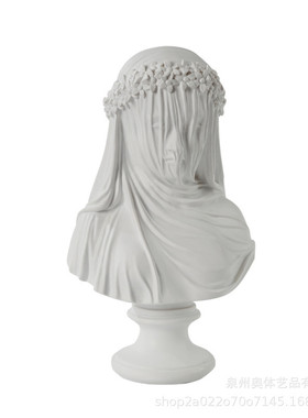 哥特式艺术品摆件婚礼家居装饰面纱少女半身像雕像树脂工艺品