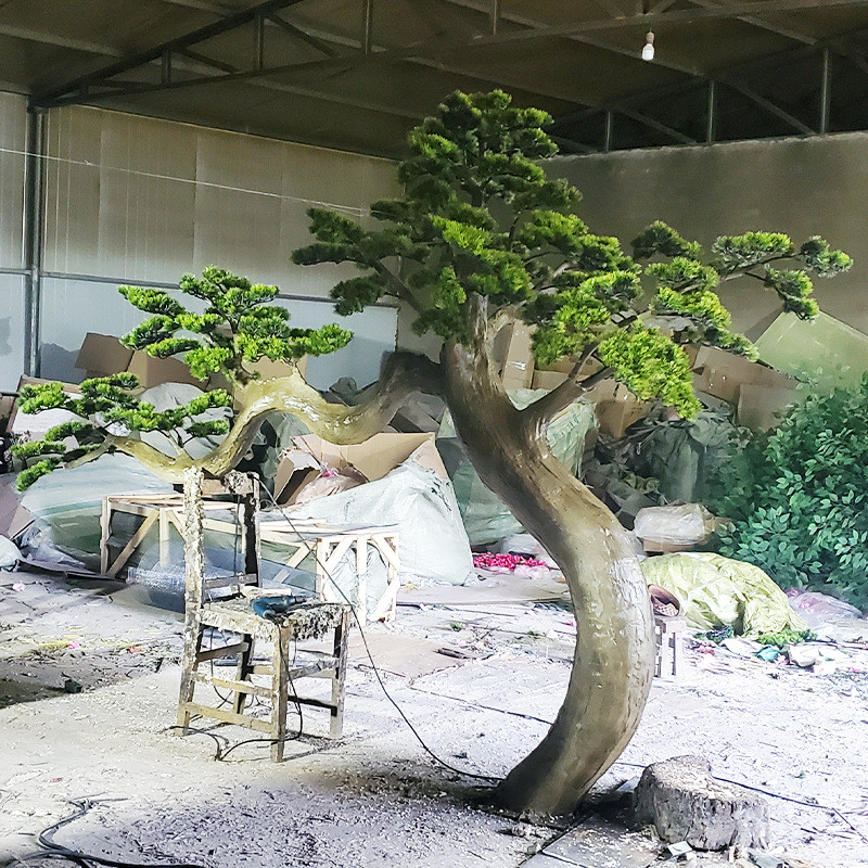 绿植松树迎客松室内大型假树仿真树造景新中式玄关展厅摆件罗汉松