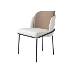 意式轻奢餐椅家用接待靠背椅子简约洽谈椅售楼处办公室化妆会客椅