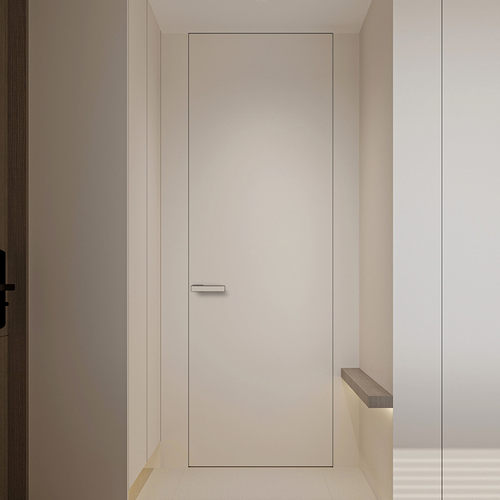 定制无框隐形门背景墙暗门极窄边框室内铝木门涂料门极简卧室房门