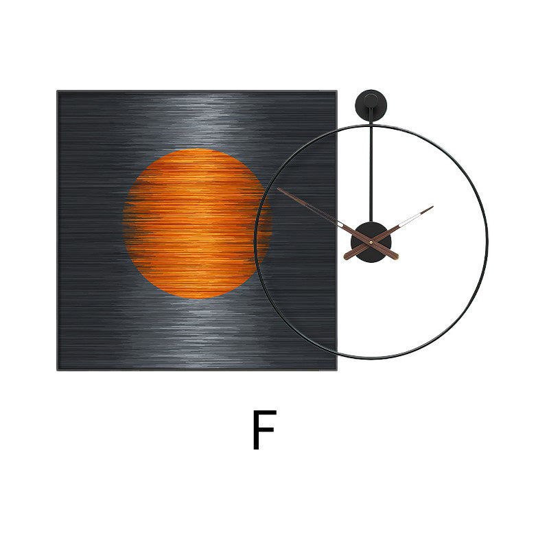 轻奢餐厅装饰画带时钟表创意客厅挂画现代简约组合墙壁画厂家批发