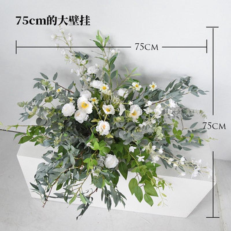 森系婚庆仿真植物假花玫瑰花束婚庆堂铁艺架子装饰路引背景花墙
