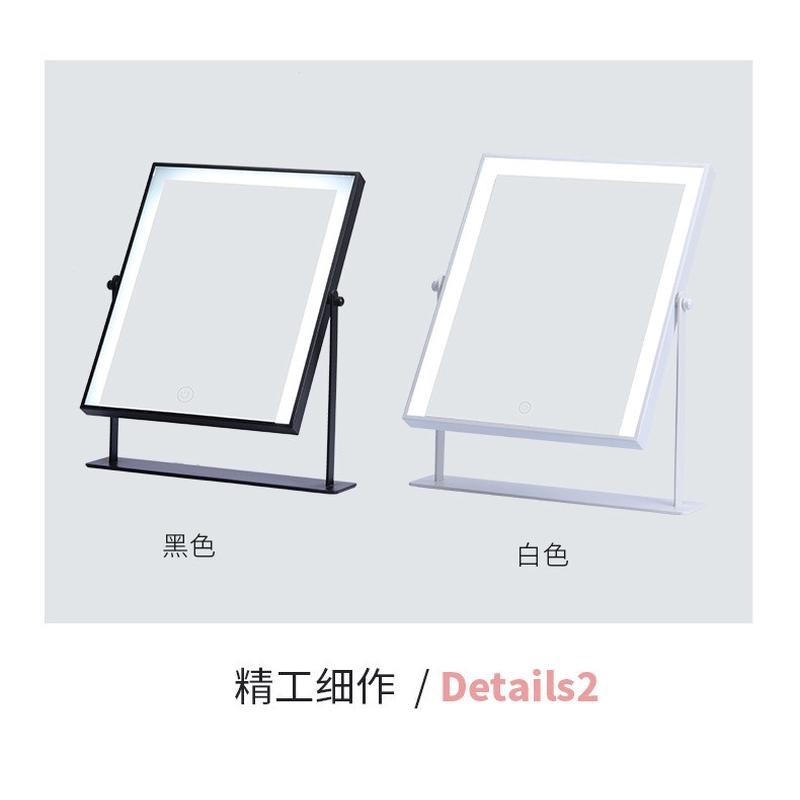 led镜子化妆镜台式补桌面网红支架补光镜子宿舍光梳妆镜带灯