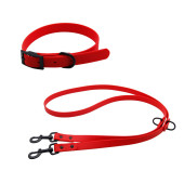 项圈多功能宠物项圈牵引绳一拖二防水耐脏pvc可调节工厂直销