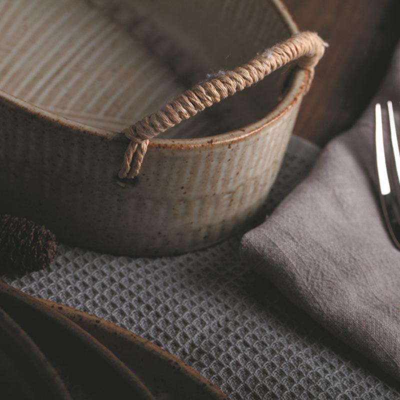 家和粗陶日式复古餐盘手工餐盘创意碟子盘子果盘复古餐具套装碗碟