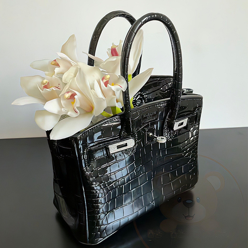 家居装修树脂包包花瓶别墅轻奢网红摆件插花养花装饰电视柜干花器