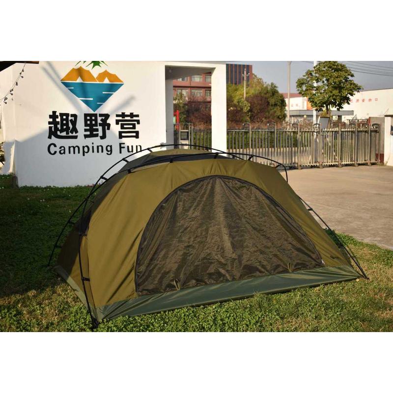 趣帐户外二人轻量化露营帐篷野营田螺野营铝合金双层防雨庇护所