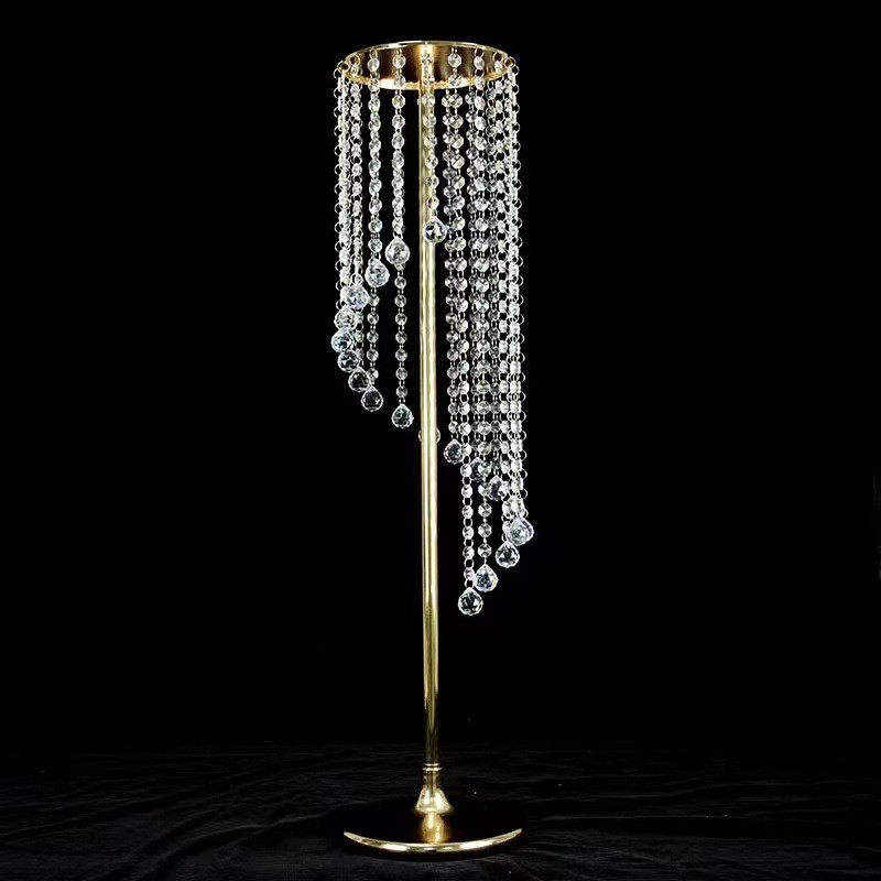 外贸畅销款金属道具s型水晶珠帘路引布置婚庆工艺品装饰橱窗摆件