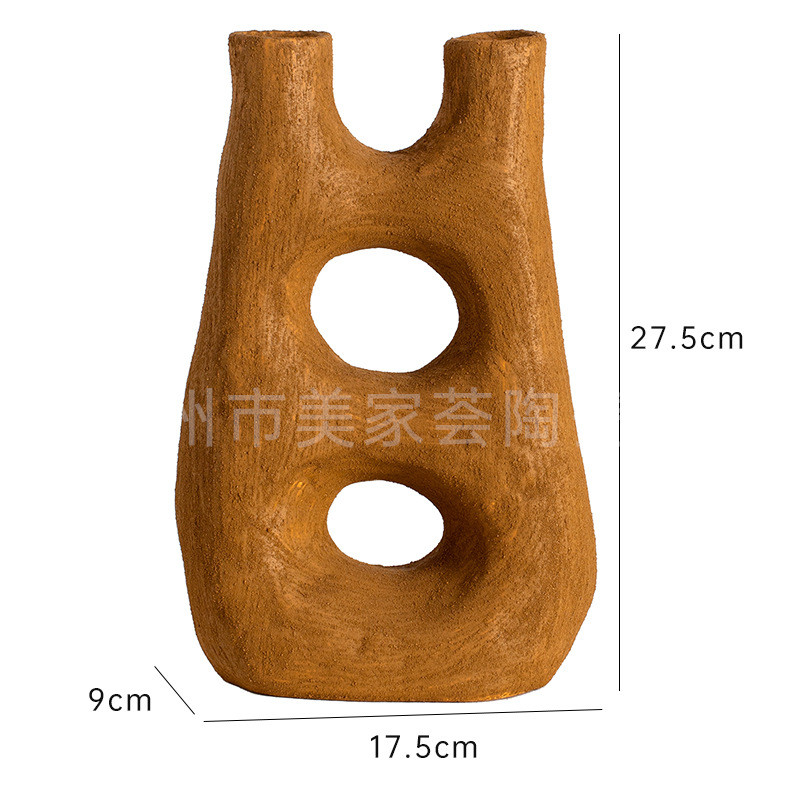 美家荟莫兰迪简约现代陶瓷花瓶插花瓶家居装饰摆件创意软装彩绘