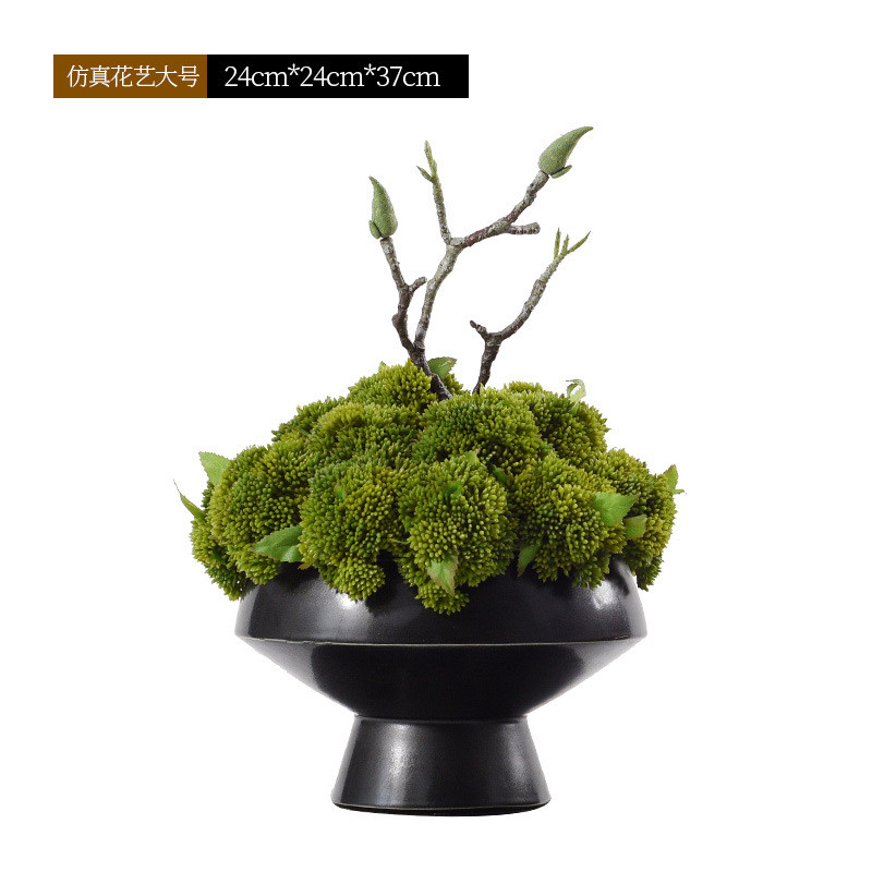 中式花艺盆景客厅仿真花摆件样板房售楼处茶几绿植盆栽装饰花摆设