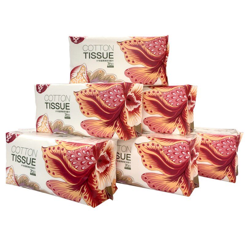 唐洁面巾洗脸巾一次性ef纹加厚棉柔巾干湿两用抽取式卸妆娟3包