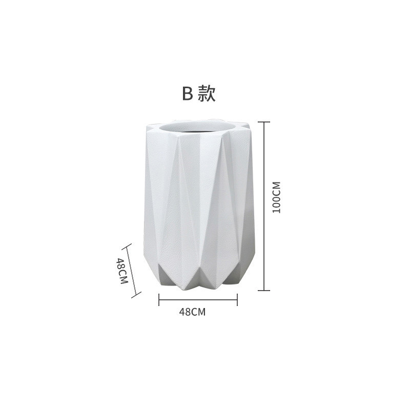 厂家户外玻璃钢花盆客厅简约大号菱形花瓶定制庭院水泥绿植盆栽