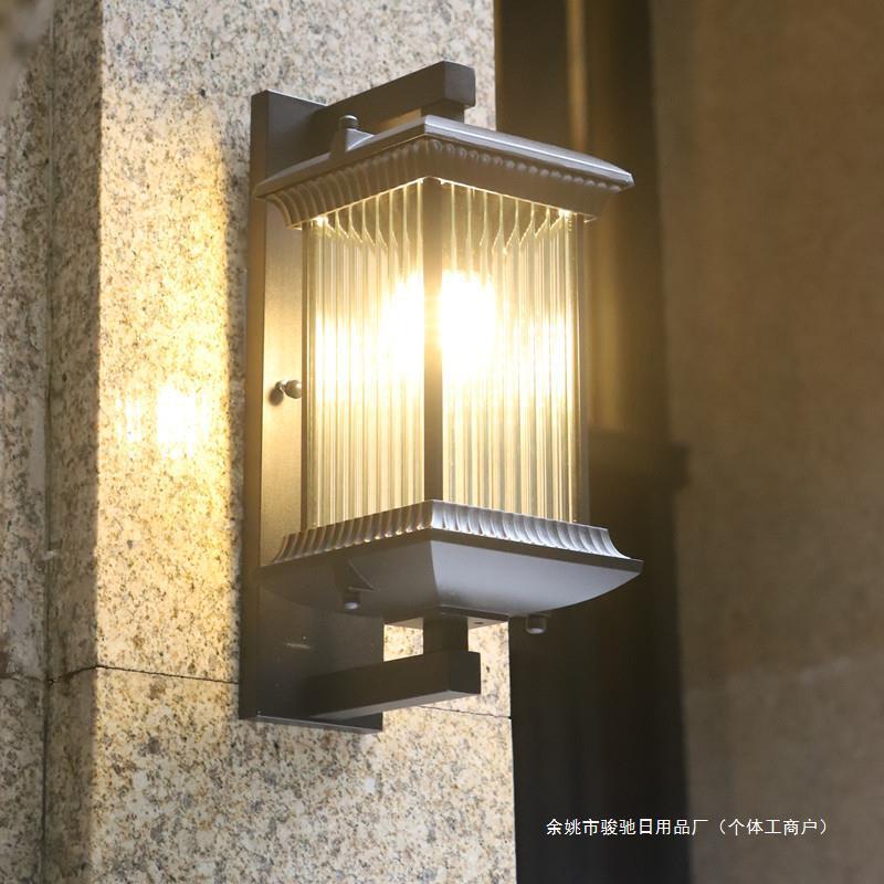 户外壁灯防水太阳能别墅大门院墙柱子壁灯新中式壁挂灯室外庭院灯