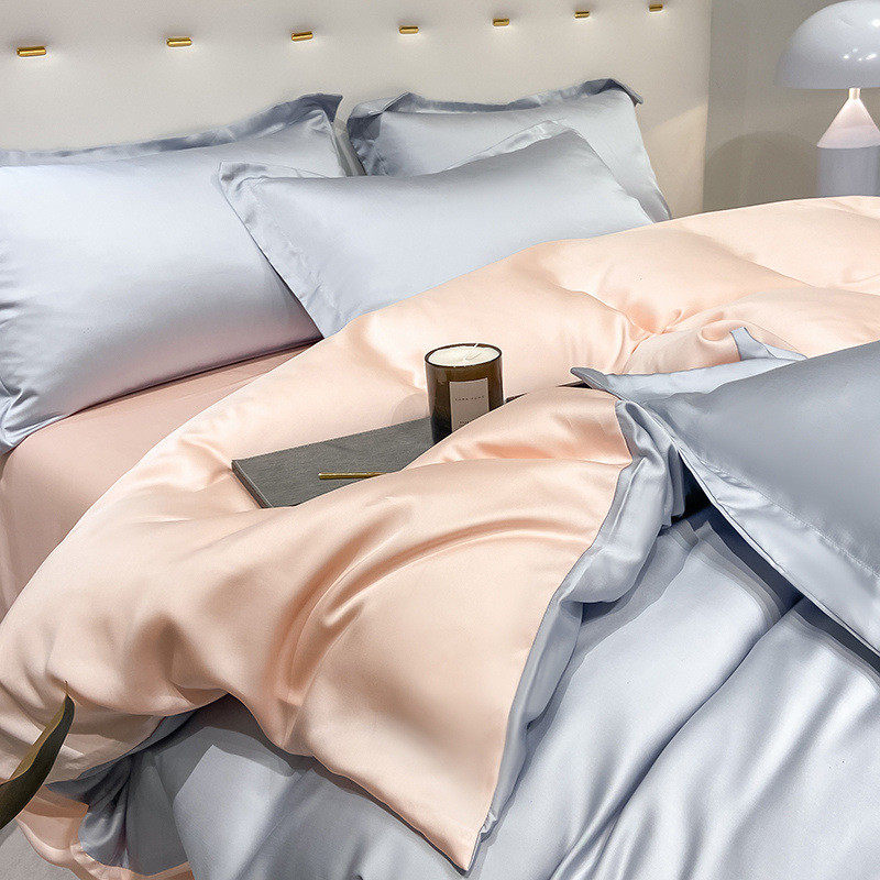 100s兰精夏季床单双面莱赛尔冰丝套件天丝四件套被套枕套床上用品