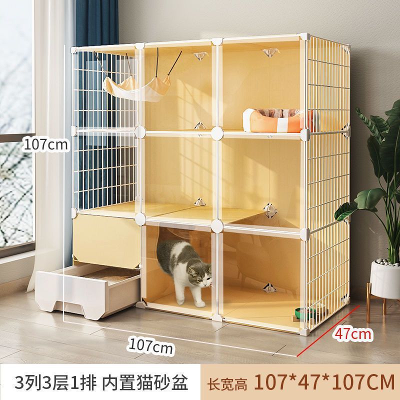 厂带厕所一体猫笼笼子自带封闭式猫砂盆室内家用笼子舍屋猫笼批发