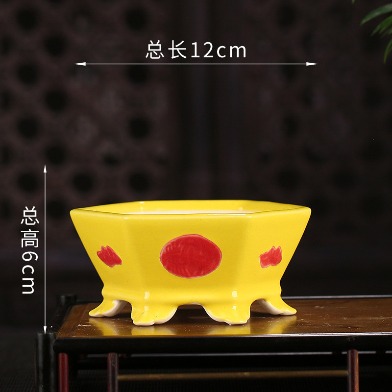 复古多肉植物水花盆厂家批发桌面釉盆景创意土陶兰花迷你小号ys36