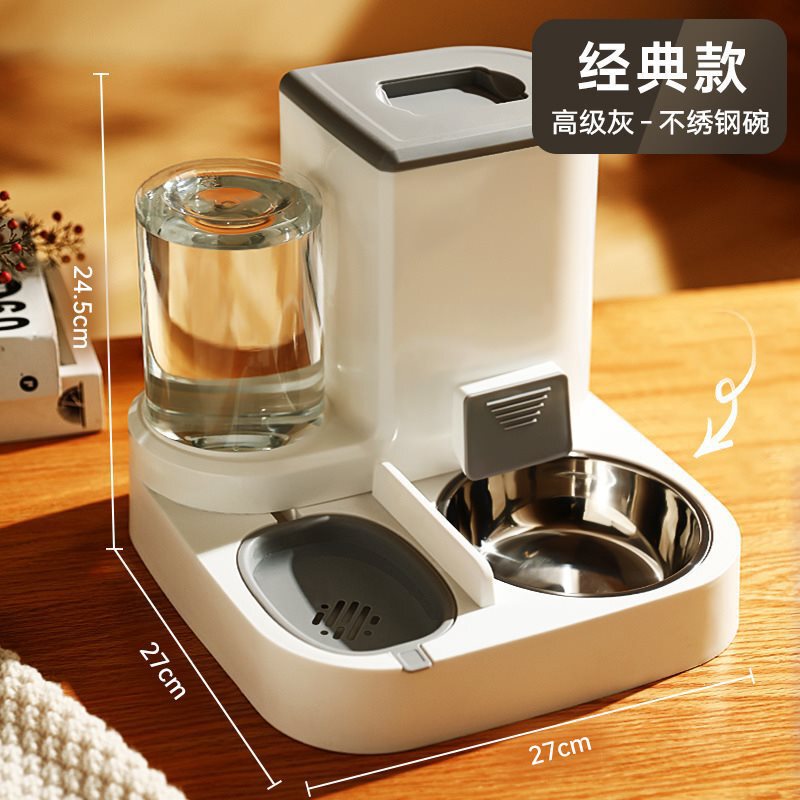 宠物饮水机粮干湿分离自动喂水器水大容量一体喂食器猫咪狗饮水器