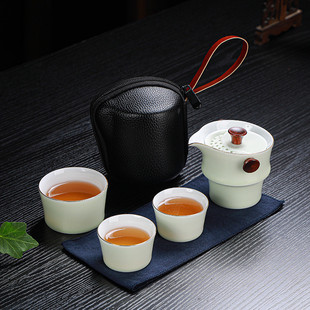 便携式旅行茶具陶瓷随身一壶三杯套装客快主人公道杯功夫茶壶定制