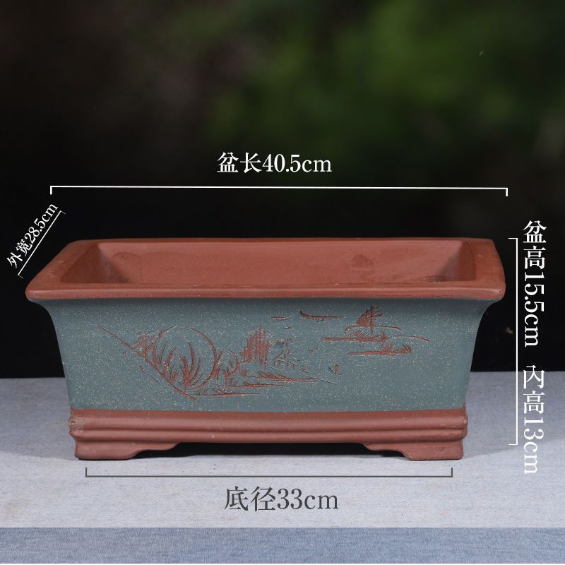 花盆紫砂长方形马槽大号盆假山造景盆盆盆景陶瓷批发
