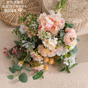 假花月下琴声手札仿真花家居装饰花墙饰手捧花束婚庆玫瑰cf01416