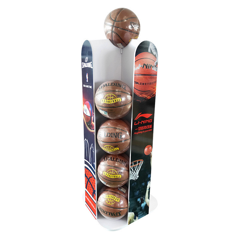厂家pvc雪弗板定制展示架篮球四面旋转足球陈列架体育用品展示架