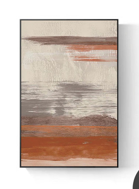 现代轻奢橙色入户玄关装饰画抽象客厅艺术墙壁极简落地大幅挂画