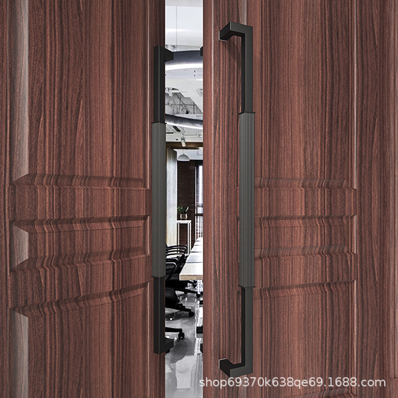 极简加厚不锈钢拉手金色玻璃门把手现代实木有框门大拉手黑色把手