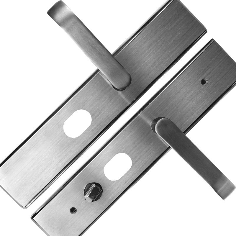 锁爵304不锈钢防盗门锁铁三件套装加长面板大门锁门锁